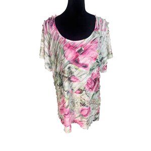 Brittany Black Womens Plus size Tunic Fairy core, Feminine Short Sleeve Top 3XL